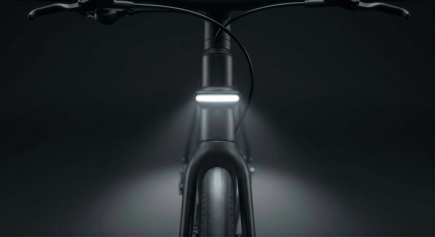 Farol em faixa de LED aceso na frente do quadro